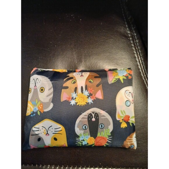 X Large CAT FACES Foldable Nylon Reusable Bag 21" - Picture 3 of 7